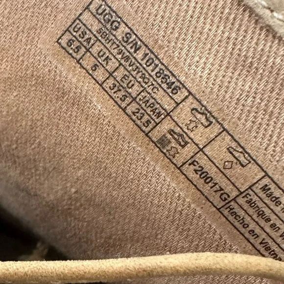 UGG Leather Oriana Lace Up Ankle Boot Chestnut Tan Size 6.5 - Picture 8 of 8